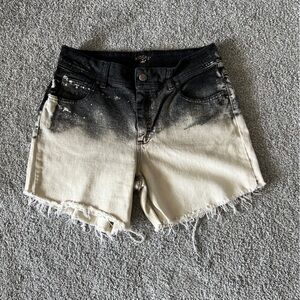Vintage lee riders shorts womens 10 black white cut off denim upcycled‎ grunge